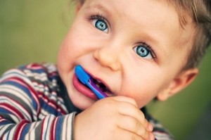 Young Child Brushing Teeth Childhood